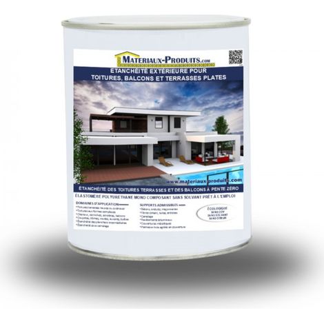 Etanchéité Extérieure pour Toitures, Balcons et Terrasses Plates - 2.5 Kg Blanc - MATPRO (1/4)