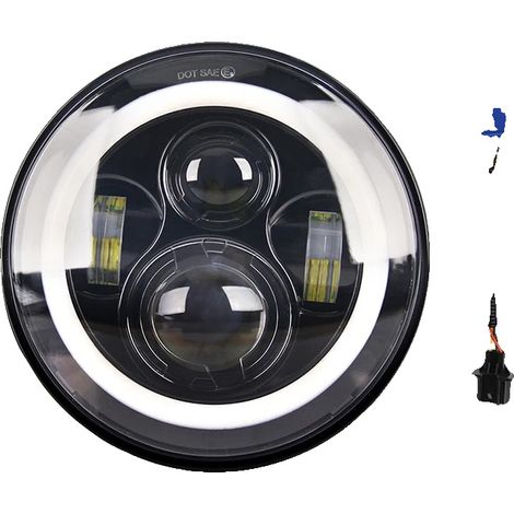 Phare LED, Plein phare/Feu de croisement, Construction durable, Noir (1/2)