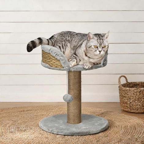 Arbre à chat gris en panneaux de particules 40 x 40 x 49 cm (1/5)
