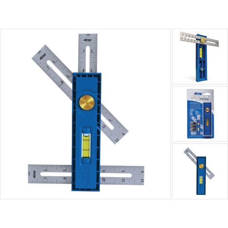 KREG Multi-Mark Messwerkzeug ( KMA2900 ) Winkelmesser Wasserwaage Multifunktionswerkzeug zum Anreißen und Messen