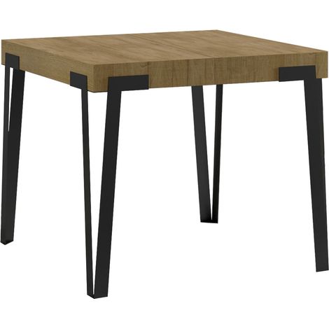 Tavolo allungabile 90x90/246 cm Rio Quercia Natura telaio Antracite (1/4)