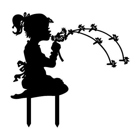 Dekorative Silhouette einer kleinen Frau, 32 × 24 cm