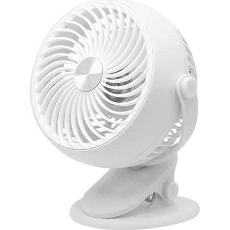 Petit ventilateur de bureau portable rechargeable par USB avec inclinaison réglable 5 vitesses, refroidisseur d'air silencieux pour chambre à coucher, chevet, bureau, maison, camping, tente ou (1/5)