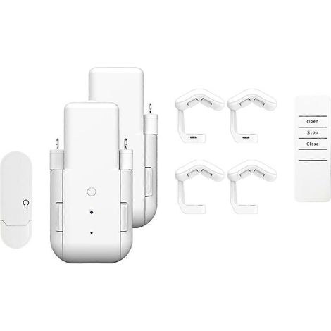 Lot de 2 moteurs de rideaux automatiques intelligents Wi-Fi avec commande vocale (1/5)