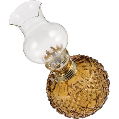 à Huile Vintage Verre avec Mèche Réglable Lampe à Kérosène (1/5)