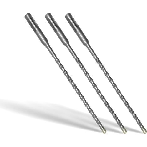 Lot de 3 Foret SDS Plus 6mm x 200mm,avec 4 taillants en carbure et double vis, pour béton, pierre naturelle (1/5)