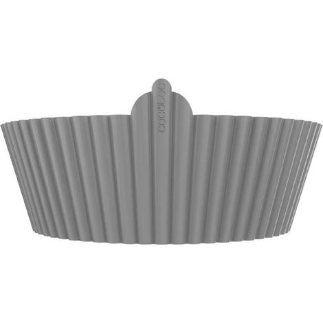 Packung mit 3 kreisförmigen Silikonformen von 19x6cm und 130 Gramm pro Stück für die Fritteuse. (1/2)