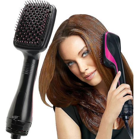 2 In 1 Soft Hair Dryer Comb, 220v European Standard Hair Straightener Comb Hot Air Comb Multi-function Comb Wet & Dry Grip (1/5)