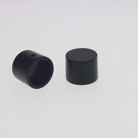 Lot de 2 Embouts Capuchon pour tringles à rideaux de Diam. 20mm en Noir Mat - BOULET (1/5)