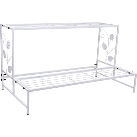 Soporte Maceteros de metal blanco 80x44x44