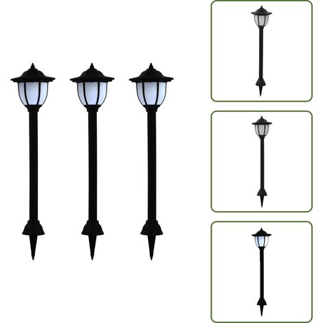 Outdoor Solarleuchten 3 Stück LED Schwarz - Outdoor Beleuchtung - Solarlaterne - Gartenbeleuchtung - Terrasse Beleuchtung - Wegbeleuchtung (1/5)