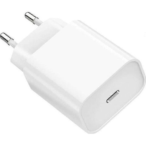 Chargeur rapide 20 W - Compatible iOS 12/13/14 - Port USB-C - Blanc - Adaptateur secteur (1/4)