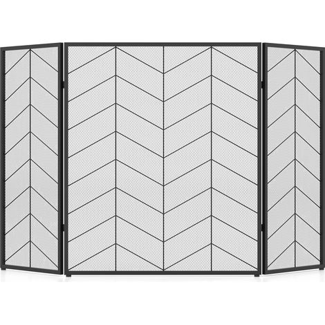 52 x 31 Inch Fireplace Screen with Chevron Herringbone Pattern (1/5)
