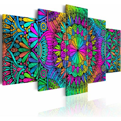 Tableau plumes de paon mandala - 200 x 100 cm (1/4)