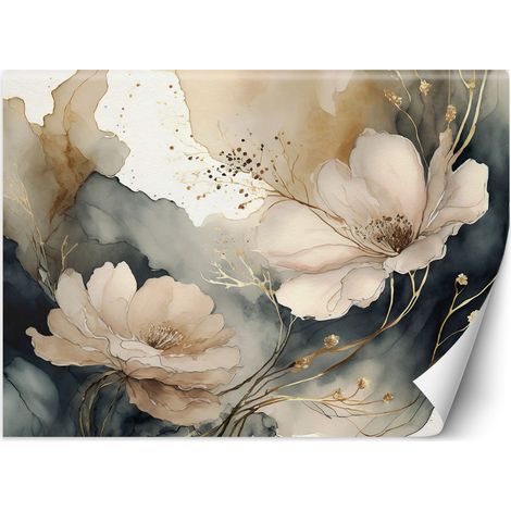 Fototapete Blumen Aquarell abstrakt 100x70 cm