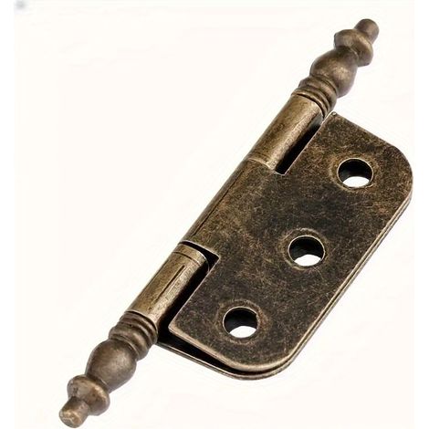 Lot de 2 Charnières Couronne en Bronze – 6 Trous, Design Classique et Vintage, Charnières Élégantes pour Meubles et Armoires avec Vis (1/3)