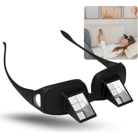 Lunettes périscope Haute Définition pour lire et regarder la télévision au lit - noir - Lunettes paresseuses - lunettes prisme - Convient pour lire (1/5)