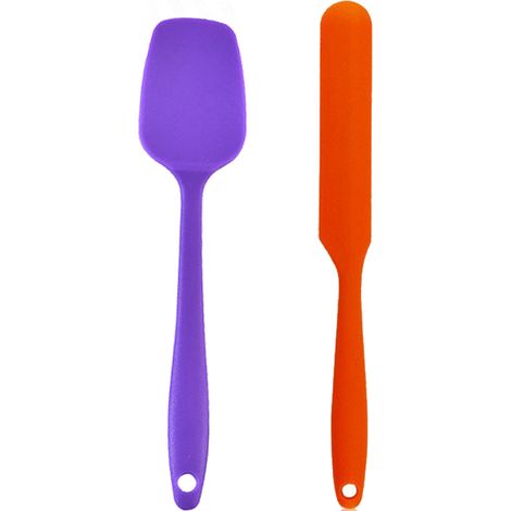 Utensilios De Cocina En Silicona - Espátula Pequeña Y Rasqueta Para Hornear - Juego De 2 Piezas (1/5)