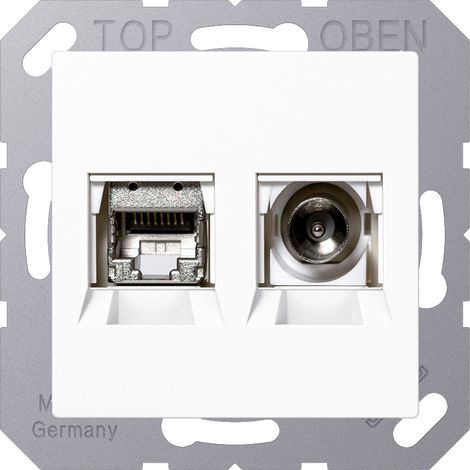 Jung Smart-TV-Anschlussdose, Thermoplast, Serie AS/A, alpinweiß MMDA4521WW (1/5)