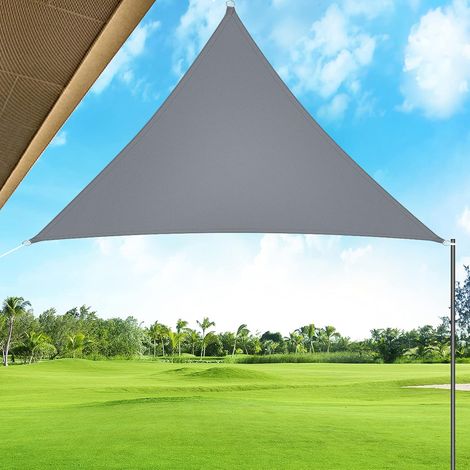 Gris Pare-Soleil 2Mx2Mx2M Triangle Pare-Soleil Extérieur 420D Polyester Jardin Voile D'ombrage Étanche Couverture D'ombrage Balcon Pare-Soleil (1/2)