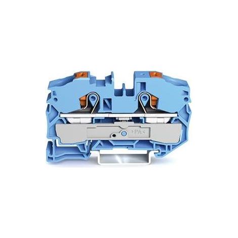 2-Leiter-Durchgangsklemme mit Drücker 16 mm², blau 2216-1204 (1/2)
