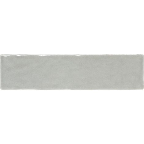 Carrelage mural faience effet rustique CRAQUELE Rectangle 30x7.5 cm Gris - - boîte de 0.50 m2