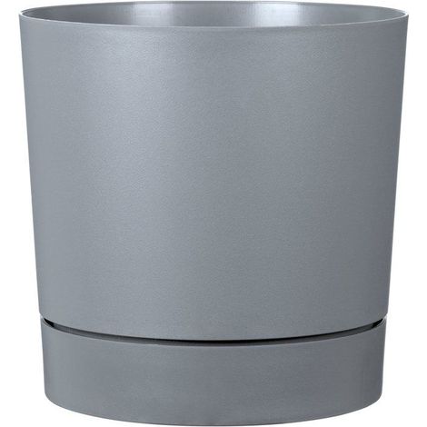 Vaso da fiori con riserva rotondo - GARDEN ID - Plano - Ø 39 - 32 L - H 38 cm - Grigio puro