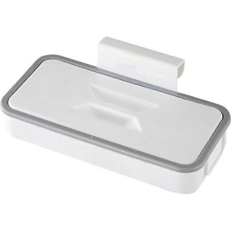 Support de sac poubelle de porte, étagère de rangement multifonctionnelle en plastique à fixer sur une armoire (blanc) (1/4)