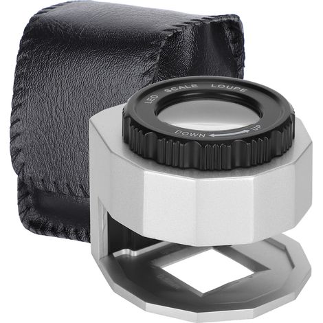 Loupe LED UV avec échelle pour détection de billets et bijoux, 30X métal (1/5)