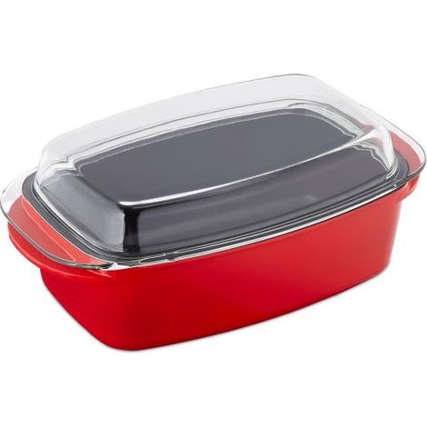 Roaster with lid red (1/5)