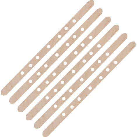 Lot de 50 pinces en bois pour fixation de mèche de bougie, accessoires pour bougies, supports de mèche 7 trous, 180 x 10 mm. (1/5)