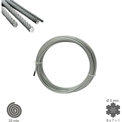 Cable Galvanizado   5 mm. (Rollo 25 Metros) No Elevacion (1/5)