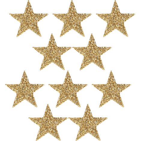 10 autocollants étoile strass dorés à chaud, adhésif thermofusible DIY pour vêtements et téléphone, accessoires de décoration (1/5)