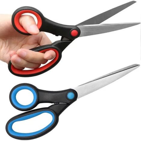 Ciseaux pour gaucher, 20 cm, bleu-rouge, acier inoxydable (1/2)