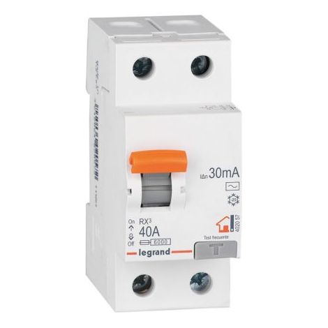 Interruptor Diferencial Residencial 2P 30mA 25-40A 6kA Clase AC LEGRAND RX³ 402056 25 A