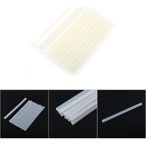 10 Bâtons de colle thermofusible transparents 7mm/11mm pour pistolet à colle, 20cm de longueur, parfaits pour bricolage et projets créatifs. (1/5)