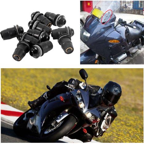 Jeffergarden 10 pièces pare-brise moto universel pare-brise M5 vis hexagonales intérieuresnoir-DOU