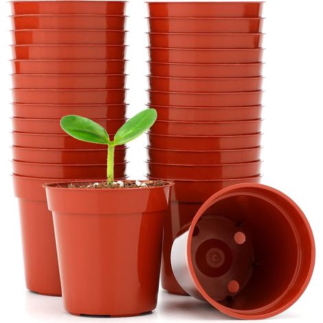 [JAMAIS UTILISÉ]50 Pièces 5.4 cm Petits Pots pour Semis,Mini Rond Brillant Pot Plante de semis,pour Semis de Petites Plantes,Couleur Céramique (1/4)
