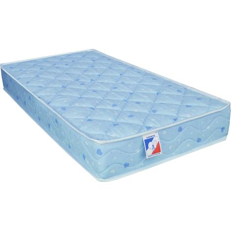 Matelas bébé hypoallergénique en mousse ferme confort et sécurité Couleur Bleu 60 x 120 cm (1/4)