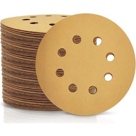 Disques de Ponçage Papier Abrasifs 125mm, 50 Disques Abrasifs de Ponçage Ponceuse tampons ponçage ronds 8 trous Grain 800 pour Poncer Polir Dérouiller (1/5)