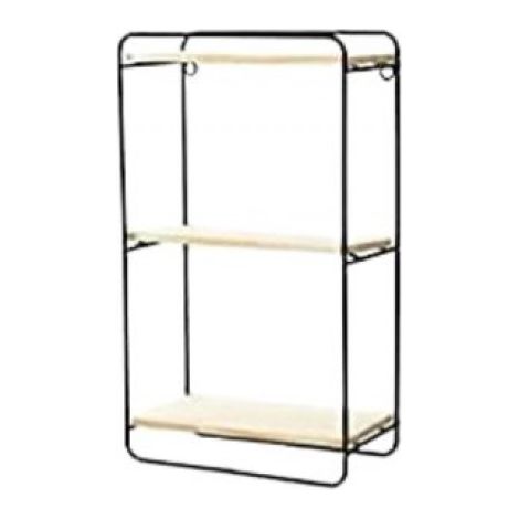 Rechteckiges Wandregal – Wanddekoration – 3 Ebenen – Schwarz – 40 x 23 x 12 cm – Metall (1/4)