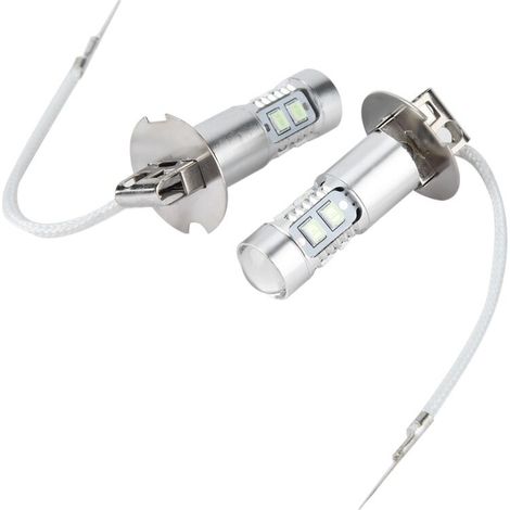 2 pièces Ampoules de phares à DEL. H3 LED ampoules de phare. ampoule de jour 100W 1200LM 8000K voiture phares LED ampoules Kit antibrouillard feux diurnes ampoule (1/5)