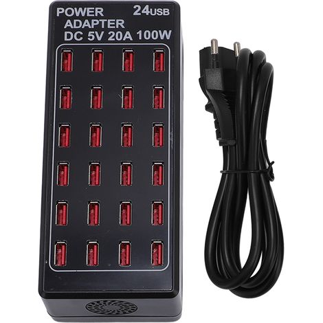 Stazione di ricarica USB Toivize a 24 porte da 100 W – Ricarica rapida intelligente – Alloggiamento in metallo – Ideale per famiglie, team e sale riunioni. (1/5)