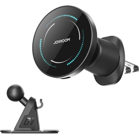 Soporte para móvil Joyroom Magsafe con carga inalámbrica para coche de 15 W - Negro