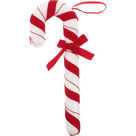 Canne à Sucre Rouge et Blanche Peluche Décorations Festives pour Sapin de Noël Ornements Suspendus (1/5)