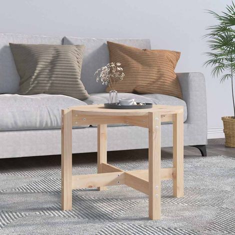 vidaXL Coffee Table 脴 62,5x45 cm Solid Wood Pine (1/5)