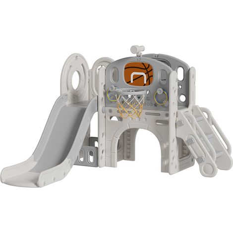 Toddler Slide and Climber Playset with Basketball Hoop and Telescope (1/2)
