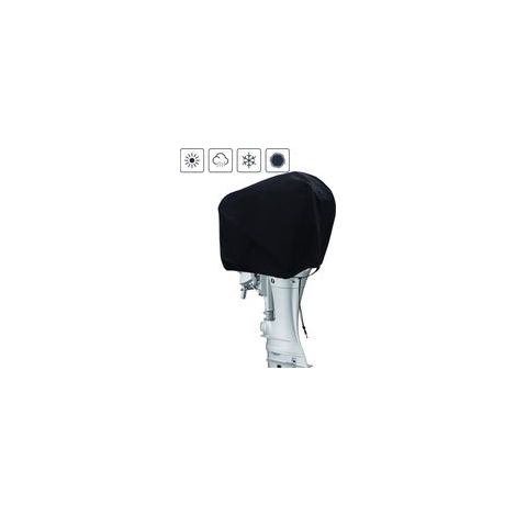 Housse De Moteur Hors-Bord Couverture De Moteur De Bateau Housse De Protection en Tissu Oxford 600D étanche Demi-Couverture De Moteur Hors-Bord pour Moteurs jusqu'à 62 x 36 x 49cm, Noir