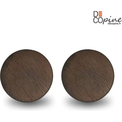 Lot de 2 Assiettes Artisanales Effet Bois Noir Ø16 cm – Assiettes à Dessert Fait Main (1/3)