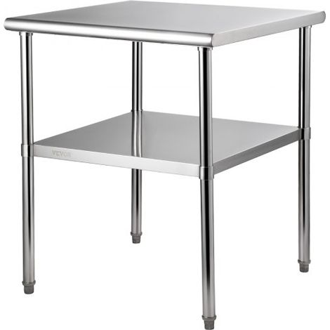 Table de Travail Inox 76 x 76 x 91 cm Table de Préparation Inox (1/5)